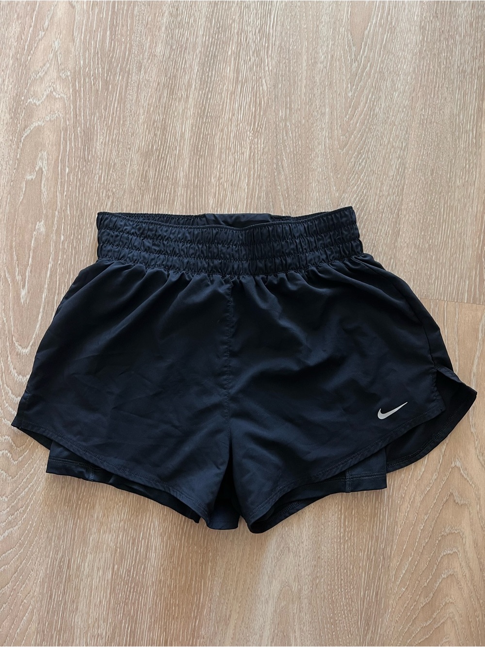 Nike Black Women's 2-in-1 Athletic Running Shorts with Reflective Swoosh